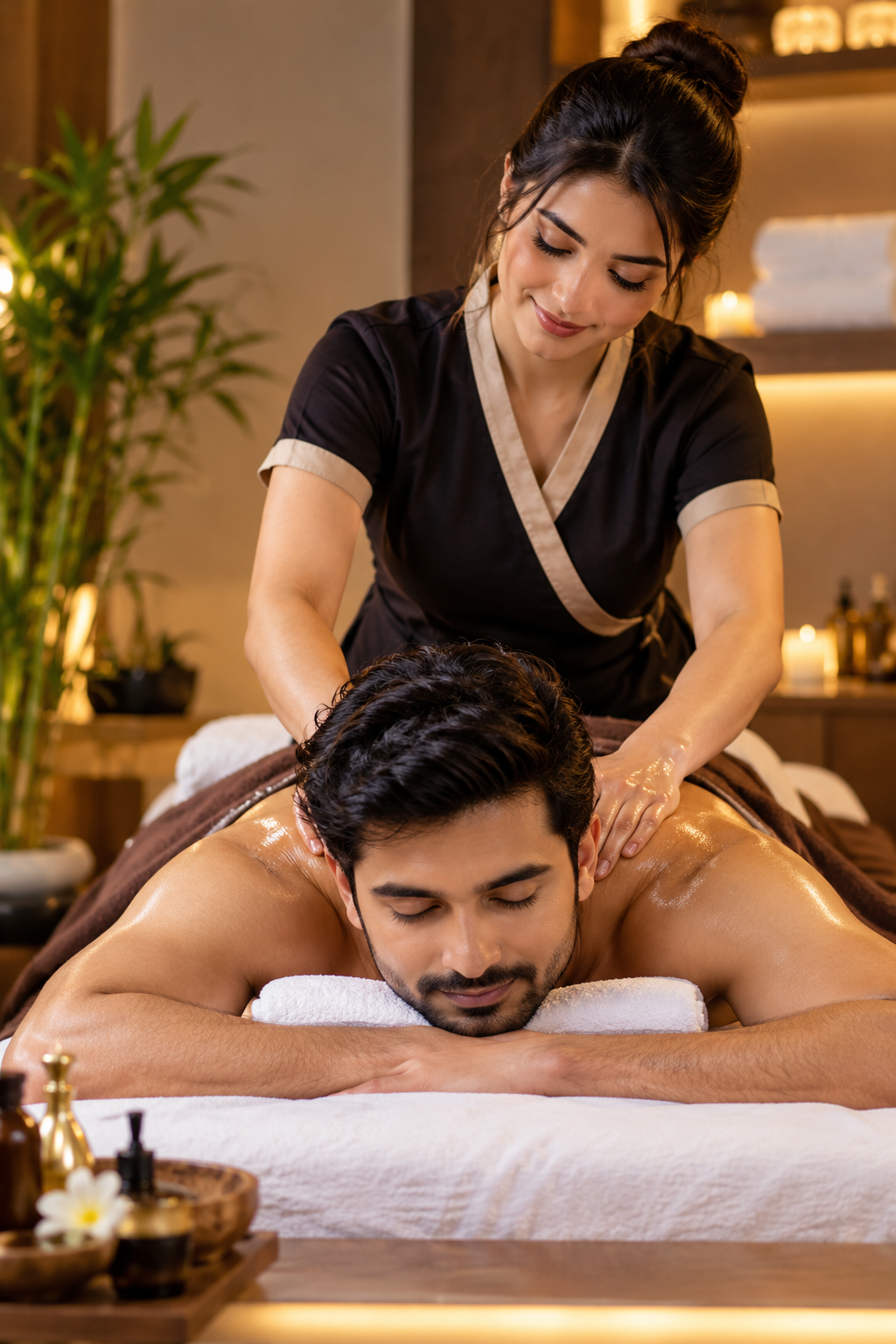 Peaceful spa treatment room